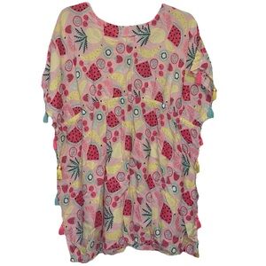 Colorful Fruit Print Girls cover up